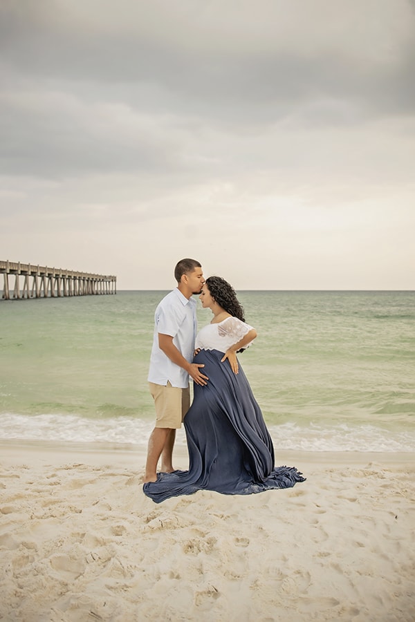 maternity portrait couple pensacola beach